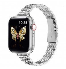 Bandas de metal delgadas compatibles con Apple Watch Band 45 mm 41 mm 44 mm 40 mm 42 mm 38 mm Mujeres Correa de cadena de acero inoxidable delgada para Iwatch Ultra Se Series 8/7/6/5/4/3/2/1 Pulsera