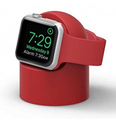 Soporte de carga de escritorio de silicona universal rojo para Apple Watch Series