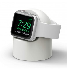 Soporte de carga de silicona blanca para Apple Watch Series