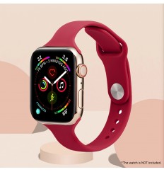 Correa de reloj de silicona color rojo vino para Apple Watch Series 38/40/41/42/44/45/49mm