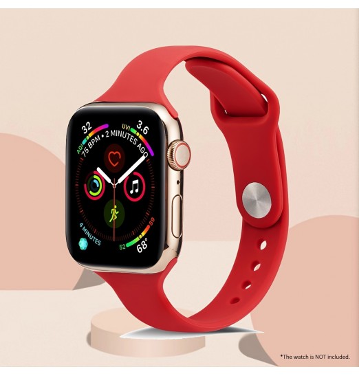 Correa de reloj de silicona roja para Apple Watch Series 38/40/41/42/44/45/49mm