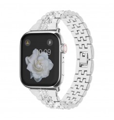 Reloj inteligente Correa de metal con diamantes de imitación, 38 mm 40 mm 41 mm 42 mm 44 mm 45 mm Compatible con Apple Iwatch Se Series 8 7 6 5 4 3 2 1