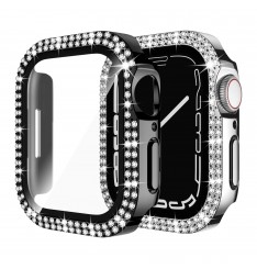 Megkhla 2-pack Bling Case para Apple Watch 40mm 44mm 41mm 45mm Series 8/7/6/5/4/se con protector de pantalla, PC duro a prueba de golpes Rhinestone Bumper Full Face Cover para Iwatch