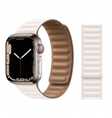 Banda De Cuero Ajustable Con Sistema De Cierre Magnético Para Iwatch Series 8/7/se/6/5/4/3/2/1