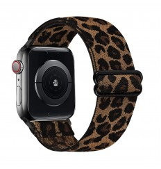 Correa de reloj de nailon elástico Compatible con Withiwatch 38mm 40mm 41mm 42mm 44mm 45mm, correa de leopardo ajustable para Iwatch Series 7 6 5 4 3 2 1 Se