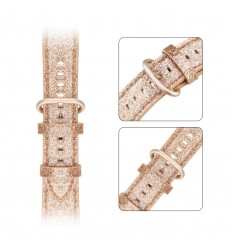 Bandas de cuero Bling Rose Gold compatibles con iwatch Se 7 6 5 4 3, sin reloj