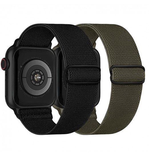 Correas de reloj compatibles con Apple Watch 38 mm 40 mm 41 mm Ajustable Estiramiento trenzado Mujeres Hombres Correa deportiva Compatible con Iwatch Series 7 6 5 4 3 2 1 Se