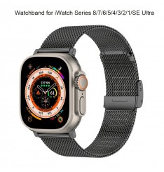 Pulsera de metal compatible con Apple Watch Band ULTra 49mm 45mm 44mm 42mm 41mm 40mm 38mm correa de malla de acero inoxidable para Iwatch Se Series 8/7/6/5/4/3/2/1 Ultra pulsera