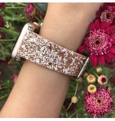 Bandas brillantes compatibles con Apple Watch Band 38 mm 40 mm 41 mm 42 mm 44 mm 45 mm 49 mm Mujeres, Iwatch Correa Shiny Bling Glitter Pulsera de cuero para Apple Watch Series 8 7 6 5 4 3 2 1 Se Ultra