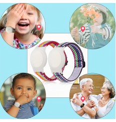 Regalos de Navidad para niños, paquete de 3 pulseras Airtag para niños, pulsera de nailon elástica con soporte para Apple Air Tag, funda protectora para anti-perdida Air Tag Gps Tracker con correa de reloj ajustable para niños pequeños, niños y niñas