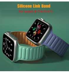 Correa de enlace de silicona sin reloj Bucle magnético para Apple Watch Band 45 mm 44 mm 40 mm 38 mm Iwatch Series 8 7 6 Se 5 4 3 2 Pulsera deportiva 42 mm 41 mm, sin reloj