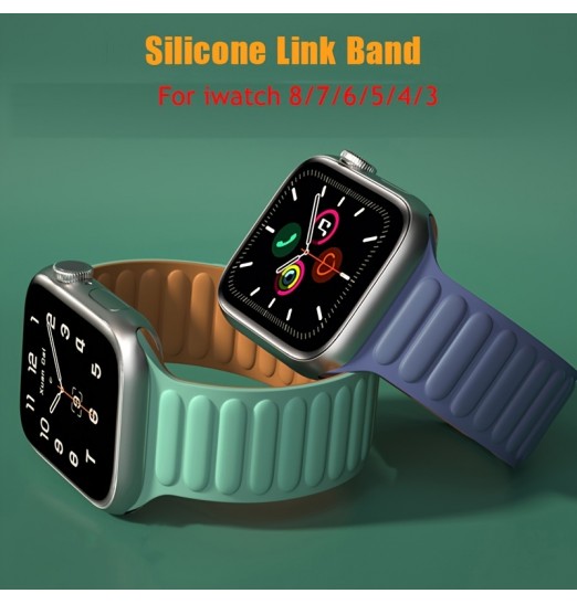 Correa de enlace de silicona sin reloj Bucle magnético para Apple Watch Band 45 mm 44 mm 40 mm 38 mm Iwatch Series 8 7 6 Se 5 4 3 2 Pulsera deportiva 42 mm 41 mm, sin reloj