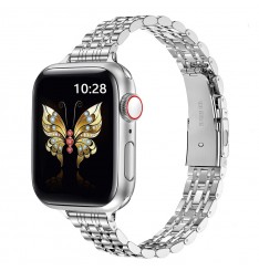 Bandas de metal delgadas compatibles con Apple Watch Band 45 mm 41 mm 44 mm 40 mm 42 mm 38 mm Mujeres Correa de cadena de acero inoxidable delgada para Iwatch Ultra Se Series 8/7/6/5/4/3/2/1 Pulsera