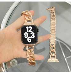 Banda de reloj inteligente de metal para Apple Watch Band 38 mm 40 mm 41 mm 42 mm 44 mm 45 mm 49 mm Compatible con Apple Watch 1-8 Generación Pulsera de acero inoxidable, sin reloj