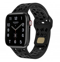 Nuevas correas de reloj inteligente de silicona compatibles con Apple Watch 38 mm 40 mm 41 mm 42 mm 44 mm 45 mm 49 mm Letras de moda deportivas suaves y elásticas Hollow Out Pulseras de repuesto para hombres y mujeres para Iwatch8 7 6 5 Se 4 3 2 1 Ultra