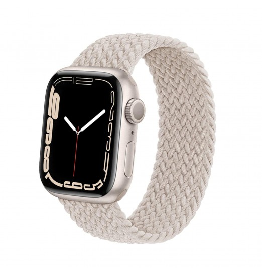 Correa de reloj trenzada elástica de nailon para Apple Watch Series 38/40/41/42/44/45mm