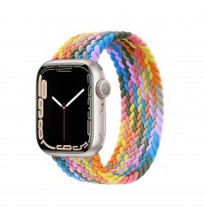 Correa de reloj trenzada elástica de nylon multicolor para Apple Watch Series 38/40/41/42/44/45