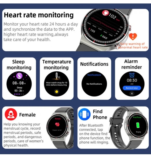 Ecg oxígeno presión arterial relojes inteligentes