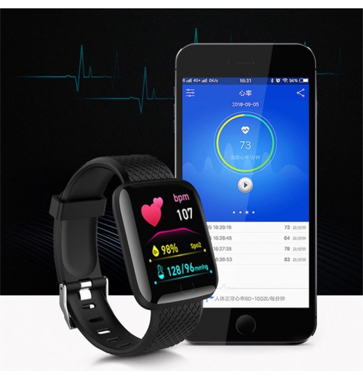 Hombres Mujeres Presión arterial Monitor de ritmo cardíaco Sport Reloj inteligente