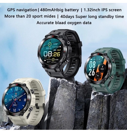 Lige Gps Men 480mah Pulsera Deportes Fitness Ip68 Reloj inteligente a prueba de agua Llamada