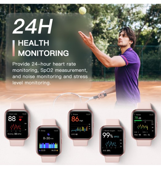 Smartwatch 1.69'', 24 Modos Deportivos, Responder/Hacer Llamadas, Ip68 Impermeable Para Deportes Y Fitness