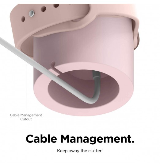 Soporte de carga de escritorio de silicona universal rosa para Apple Watch Series