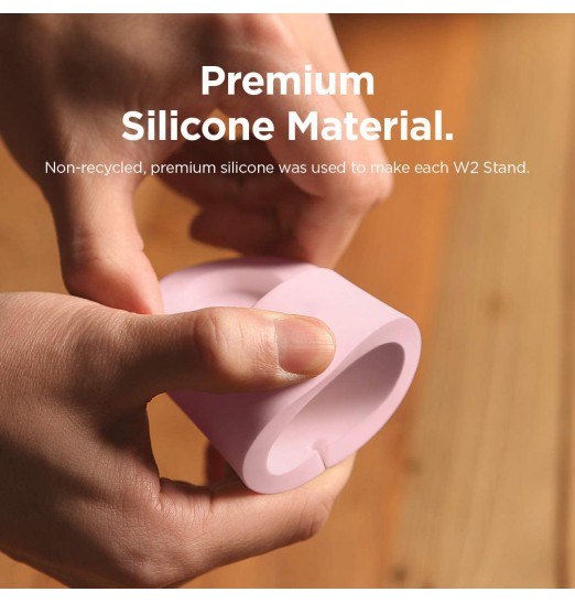 Soporte de carga de escritorio de silicona universal rosa para Apple Watch Series