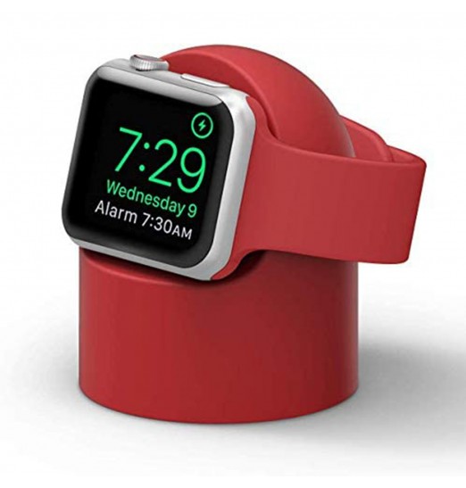 Soporte de carga de escritorio de silicona universal rojo para Apple Watch Series