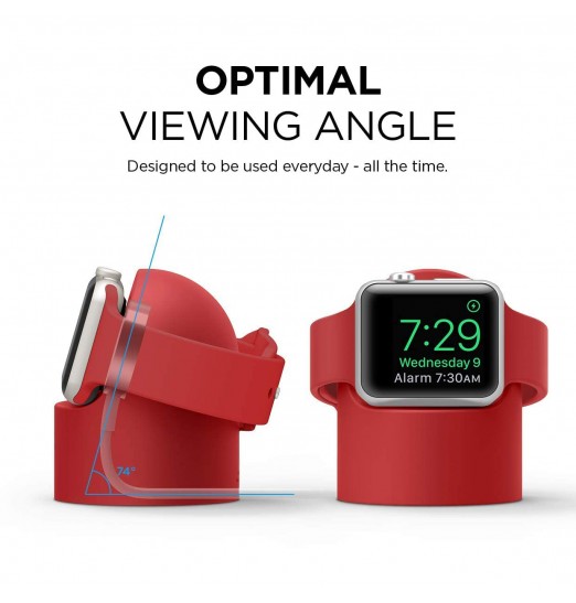 Soporte de carga de escritorio de silicona universal rojo para Apple Watch Series