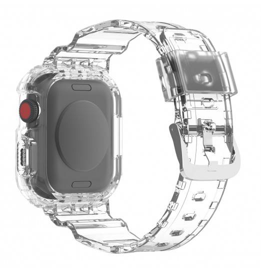 Correa de reloj Tpu transparente para Apple Watch Series 40/41/44/45mm