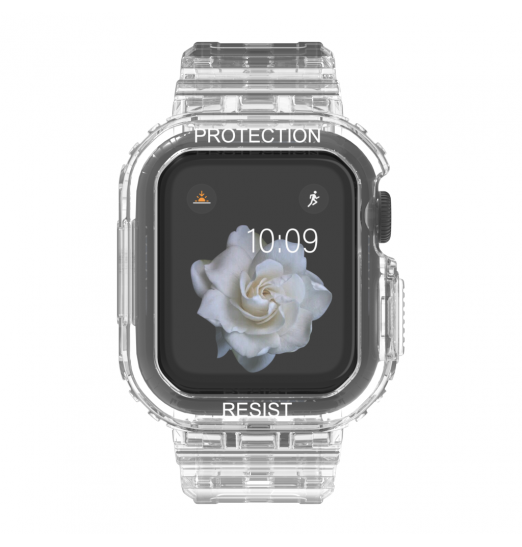 Correa de reloj Tpu transparente para Apple Watch Series 40/41/44/45mm