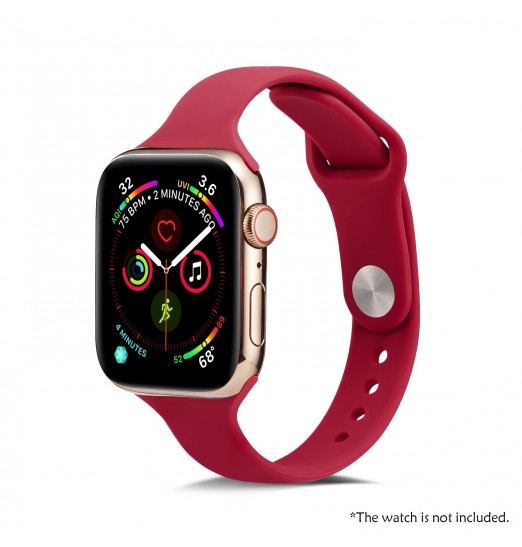 Correa de reloj de silicona color rojo vino para Apple Watch Series 38/40/41/42/44/45/49mm