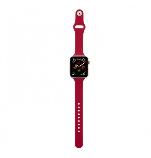 Correa de reloj de silicona color rojo vino para Apple Watch Series 38/40/41/42/44/45/49mm