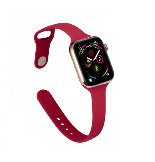 Correa de reloj de silicona color rojo vino para Apple Watch Series 38/40/41/42/44/45/49mm