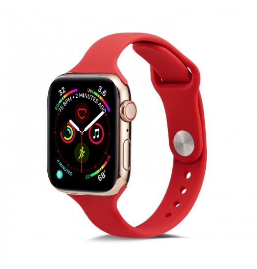 Correa de reloj de silicona roja para Apple Watch Series 38/40/41/42/44/45/49mm