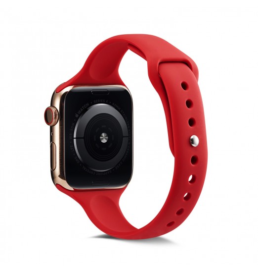 Correa de reloj de silicona roja para Apple Watch Series 38/40/41/42/44/45/49mm