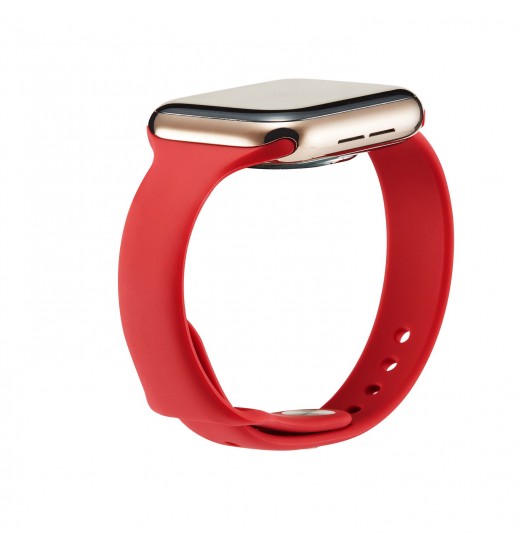 Correa de reloj de silicona roja para Apple Watch Series 38/40/41/42/44/45/49mm