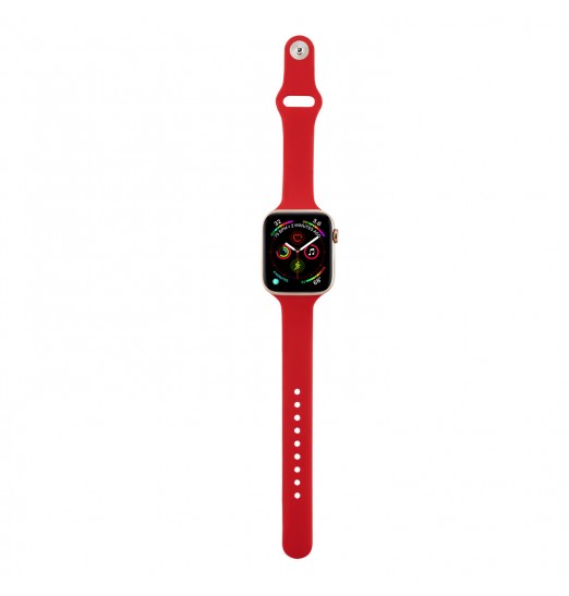 Correa de reloj de silicona roja para Apple Watch Series 38/40/41/42/44/45/49mm