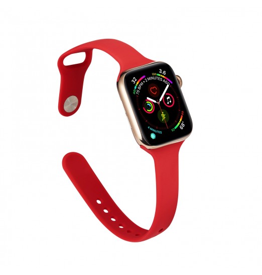 Correa de reloj de silicona roja para Apple Watch Series 38/40/41/42/44/45/49mm