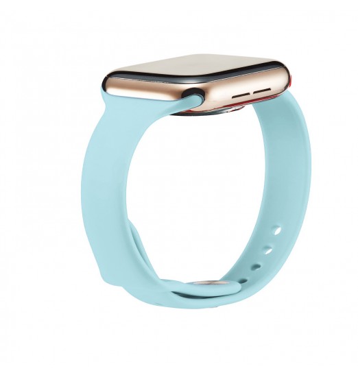 Correa de reloj de silicona azul claro para Apple Watch Series 38/40/41/42/44/45mm