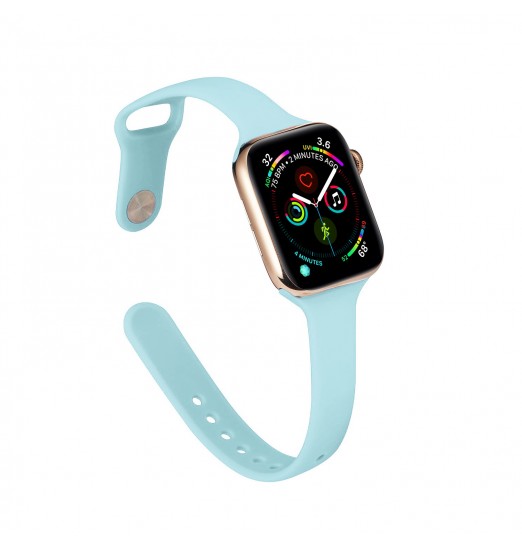 Correa de reloj de silicona azul claro para Apple Watch Series 38/40/41/42/44/45mm