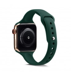 Correa de reloj impermeable de silicona de color verde oliva profundo para Apple Watch Series 38/40/41/42/44/45mm