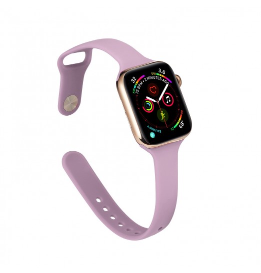 Correa de reloj impermeable de silicona púrpura para Apple Watch Series 38/40/41/42/44/45mm