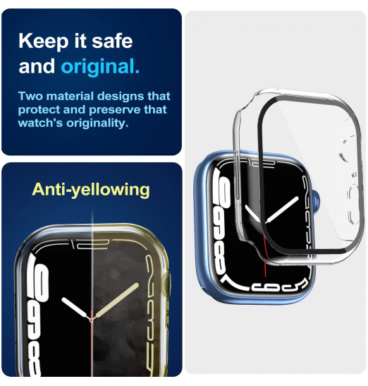 Protector de pantalla completo de vidrio templado para Apple Watch Series 38/40/41/42/44m/45mm