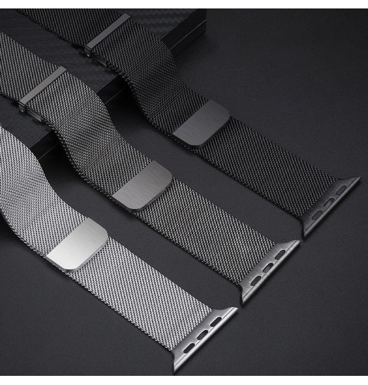 Correa de reloj Milanese Loop de grafito mejorada para Apple Watch Series