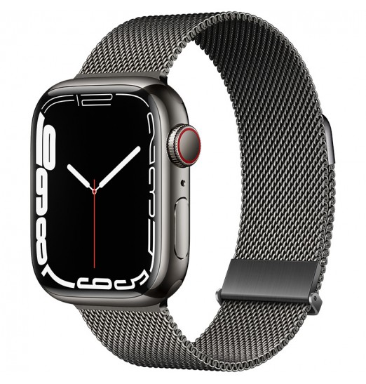 Correa de reloj Milanese Loop de grafito mejorada para Apple Watch Series