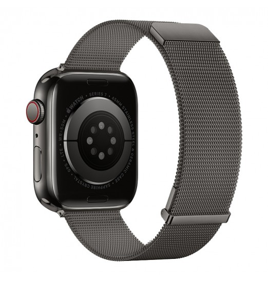 Correa de reloj Milanese Loop de grafito mejorada para Apple Watch Series