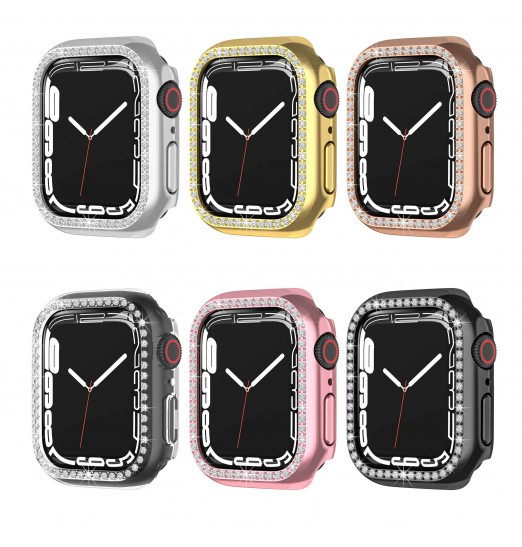 Parachoques protector completo de la cubierta de cristal templado cristalino del brillo para Iwatch 7