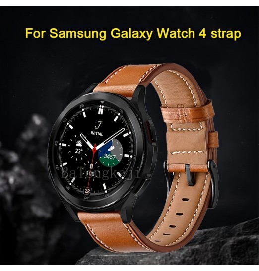 Correas de reloj de cuero genuino de alta calidad para Samsung Galaxy Watch 4 40/44mmamp; Correa de muñeca clásica de repuesto de 42/46 mm