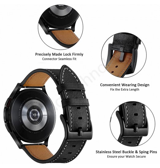 Correas de reloj de cuero genuino de alta calidad para Samsung Galaxy Watch 4 40/44mmamp; Correa de muñeca clásica de repuesto de 42/46 mm